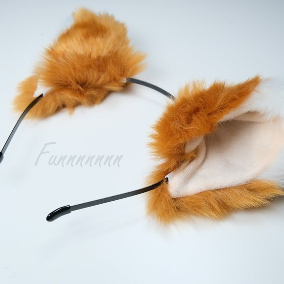 Brown Fox Ears and Tail Cosplay Headband Tail Kit - Picture 4 of 9
